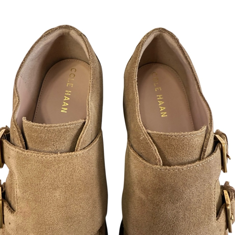 NWOB Cole Haan Greenwich Monk Strap Golden Toffee Suede Loafers Size 9.5B - Picture 10 of 16